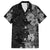 Hawaii Tropical Flowers Tribal Pattern Family Matching Long Sleeve Bodycon Dress and Hawaiian Shirt Black Style LT9 Dad's Shirt - Short Sleeve Black - Polynesian Pride