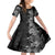 Hawaii Tropical Flowers Tribal Pattern Family Matching Off Shoulder Maxi Dress and Hawaiian Shirt Black Style LT9 Daughter's Dress Black - Polynesian Pride