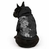 Hawaii Tropical Flowers Tribal Pattern Pet Hoodie Black Style LT9 - Polynesian Pride