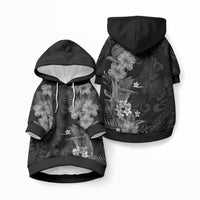 Hawaii Tropical Flowers Tribal Pattern Pet Hoodie Black Style LT9 Pullover Black - Polynesian Pride