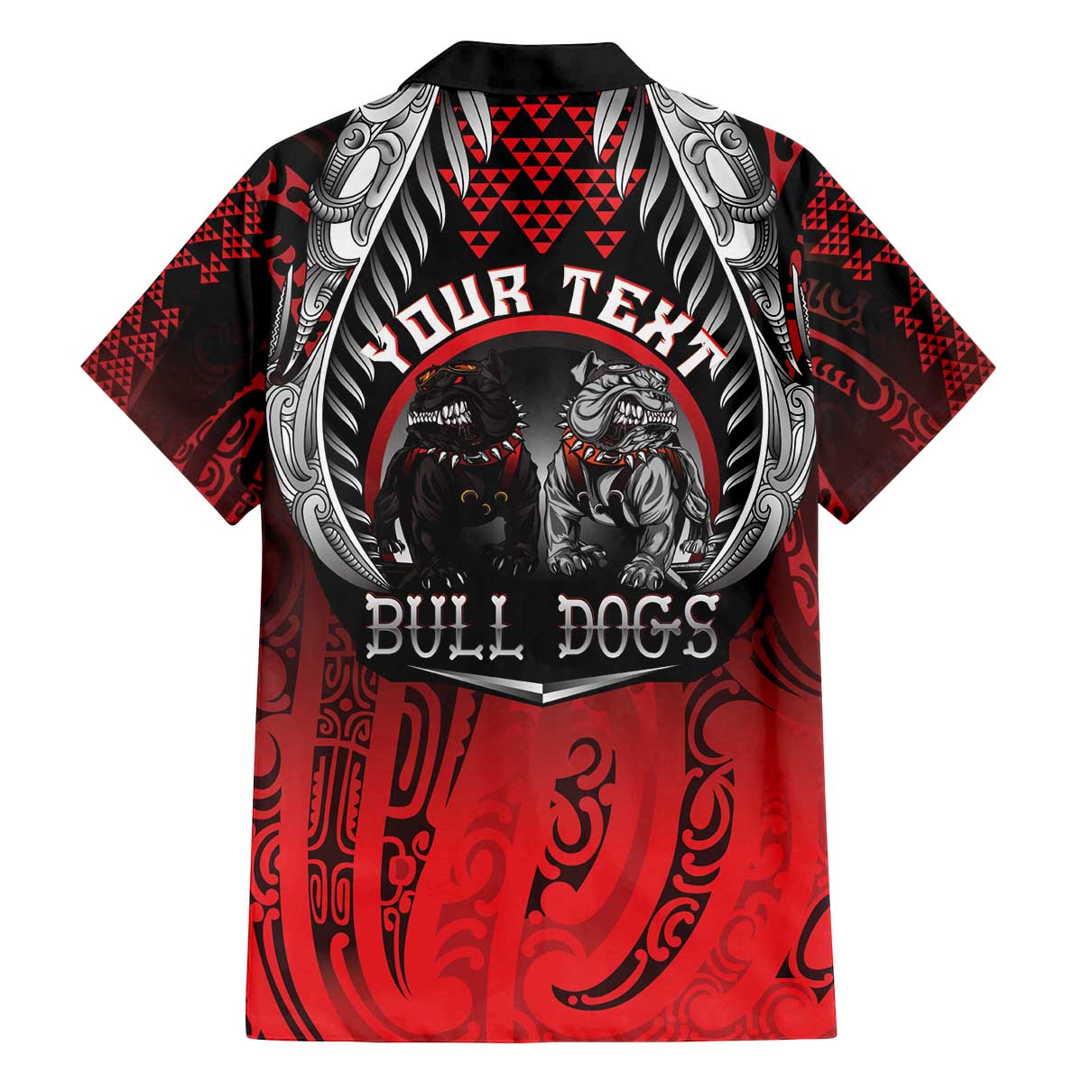 Aotearoa Bulldog Personalised Family Matching Off The Shoulder Long Sleeve Dress and Hawaiian Shirt Maori Kowhaiwhai Motif LT9 - Polynesian Pride