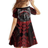 Aotearoa Bulldog Personalised Family Matching Off Shoulder Maxi Dress and Hawaiian Shirt Maori Kowhaiwhai Motif LT9 - Polynesian Pride