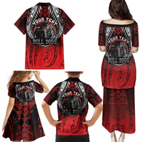 Aotearoa Bulldog Personalised Family Matching Puletasi and Hawaiian Shirt Maori Kowhaiwhai Motif LT9 - Polynesian Pride