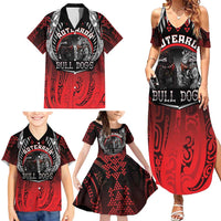Aotearoa Bulldog Personalised Family Matching Summer Maxi Dress and Hawaiian Shirt Maori Kowhaiwhai Motif LT9 - Polynesian Pride