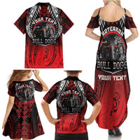 Aotearoa Bulldog Personalised Family Matching Summer Maxi Dress and Hawaiian Shirt Maori Kowhaiwhai Motif LT9 - Polynesian Pride