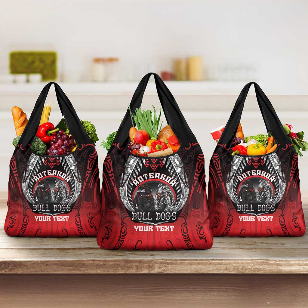 Aotearoa Bulldog Personalised Grocery Bag Maori Kowhaiwhai Motif