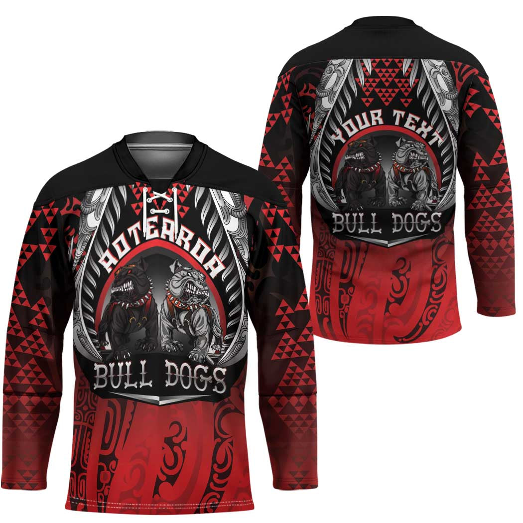 Aotearoa Bulldog Personalised Hockey Jersey Maori Kowhaiwhai Motif - Polynesian Pride