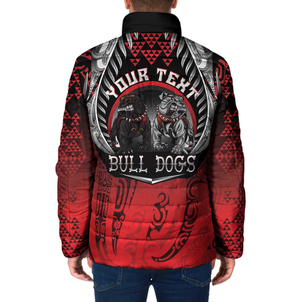 Aotearoa Bulldog Personalised Padded Jacket Maori Kowhaiwhai Motif LT9 - Polynesian Pride