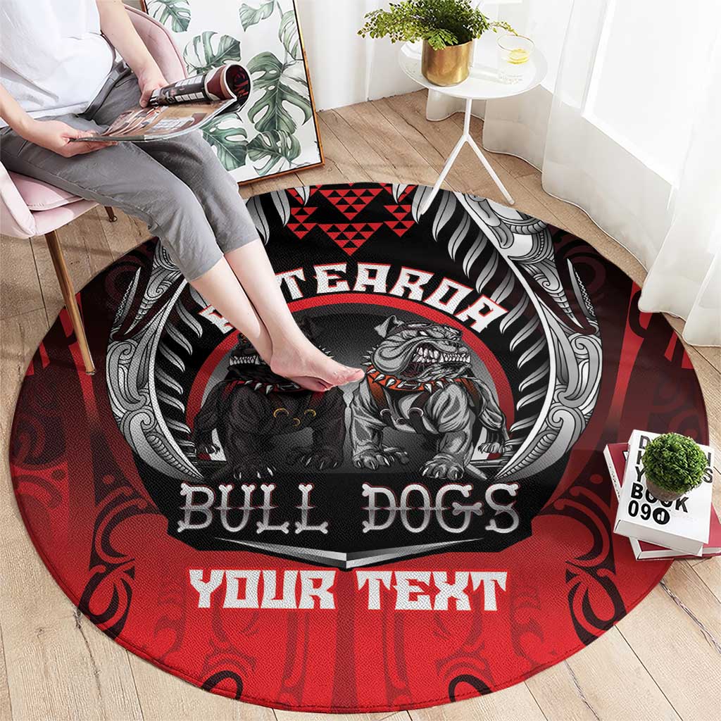 Aotearoa Bulldog Personalised Round Carpet Maori Kowhaiwhai Motif LT9 - Polynesian Pride