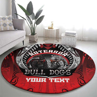 Aotearoa Bulldog Personalised Round Carpet Maori Kowhaiwhai Motif LT9 - Polynesian Pride