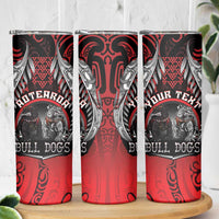 Aotearoa Bulldog Personalised Skinny Tumbler Maori Kowhaiwhai Motif LT9 - Polynesian Pride
