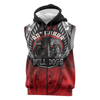 Aotearoa Bulldog Personalised Sleeveless Zip Hoodie Maori Kowhaiwhai Motif LT9