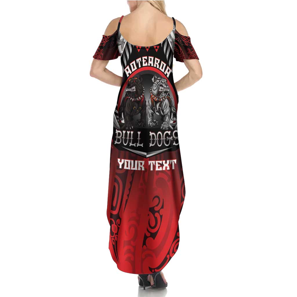 Aotearoa Bulldog Personalised Summer Maxi Dress Maori Kowhaiwhai Motif
