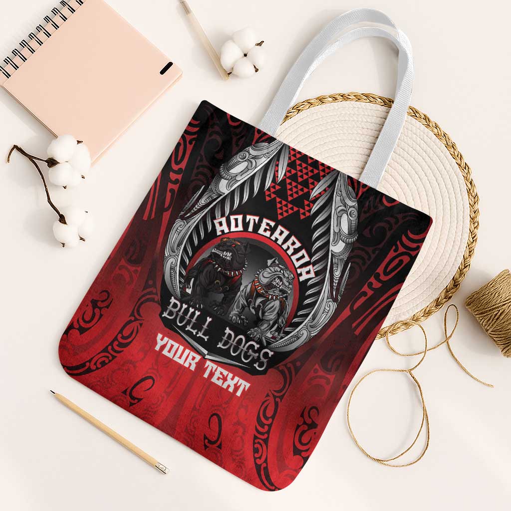Aotearoa Bulldog Personalised Tote Bag Maori Kowhaiwhai Motif - Polynesian Pride