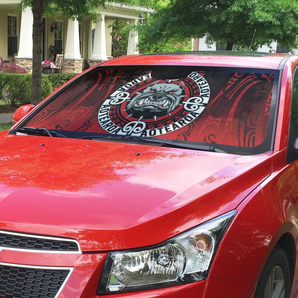 Aotearoa Bulldog Auto Sun Shade New Zealand Kowhaiwhai Tribal - Polynesian Pride