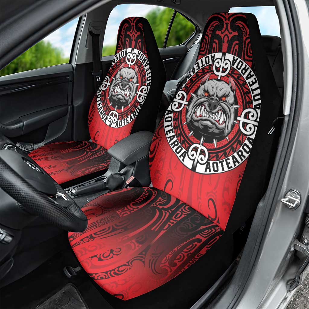 Aotearoa Bulldog Car Seat Cover New Zealand Kowhaiwhai Tribal LT9 - Polynesian Pride