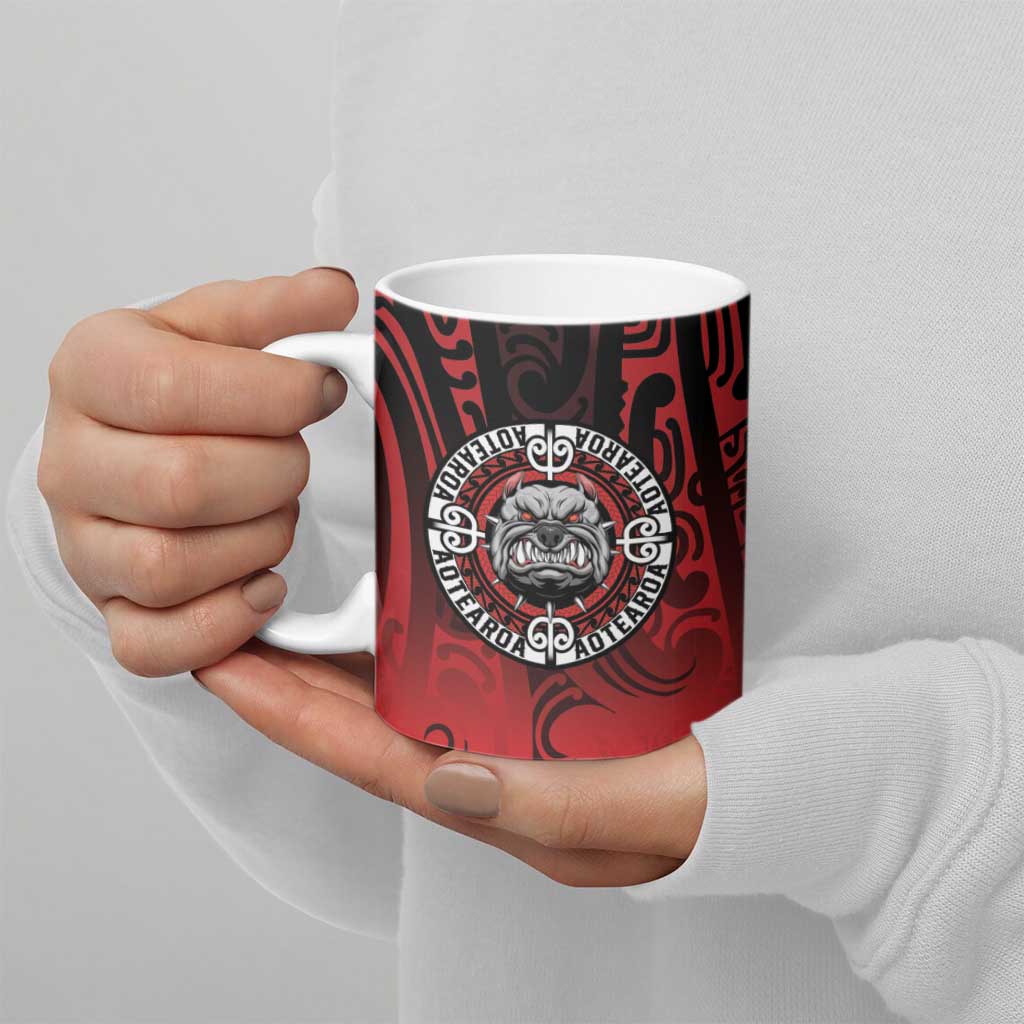 Aotearoa Bulldog Ceramic Mug New Zealand Kowhaiwhai Tribal - Polynesian Pride