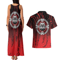 Aotearoa Bulldog Couples Matching Tank Maxi Dress and Hawaiian Shirt New Zealand Kowhaiwhai Tribal LT9 - Polynesian Pride