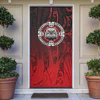 Aotearoa Bulldog Door Cover New Zealand Kowhaiwhai Tribal LT9 Red - Polynesian Pride