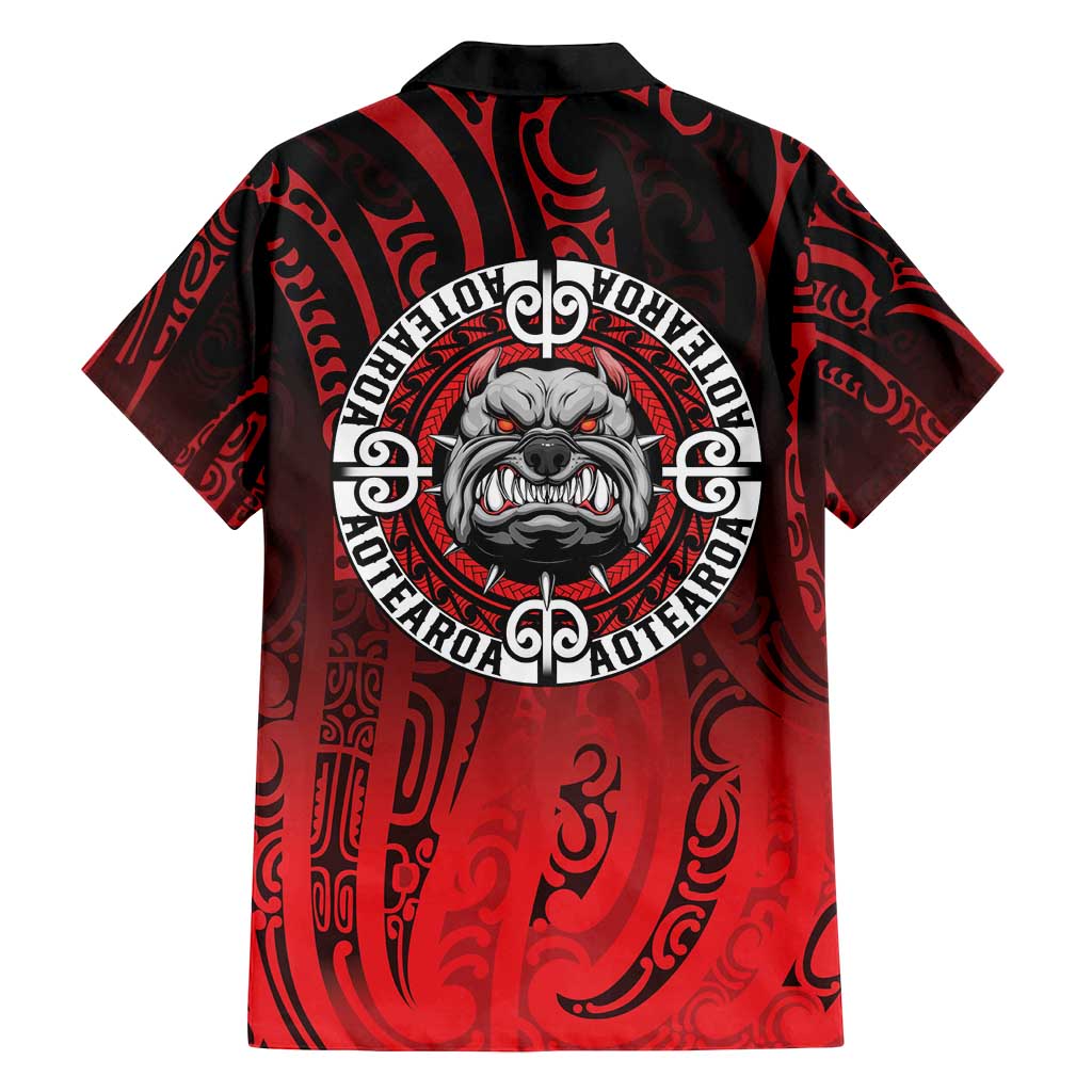 Aotearoa Bulldog Family Matching Off Shoulder Short Dress and Hawaiian Shirt New Zealand Kowhaiwhai Tribal LT9 - Polynesian Pride