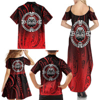 Aotearoa Bulldog Family Matching Summer Maxi Dress and Hawaiian Shirt New Zealand Kowhaiwhai Tribal LT9 - Polynesian Pride