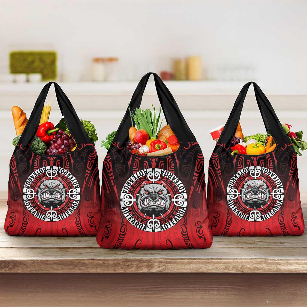 Aotearoa Bulldog Grocery Bag New Zealand Kowhaiwhai Tribal