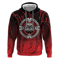 Aotearoa Bulldog Hoodie New Zealand Kowhaiwhai Tribal LT9 Pullover Hoodie Red - Polynesian Pride