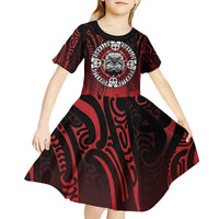Aotearoa Bulldog Kid Short Sleeve Dress New Zealand Kowhaiwhai Tribal LT9 - Polynesian Pride
