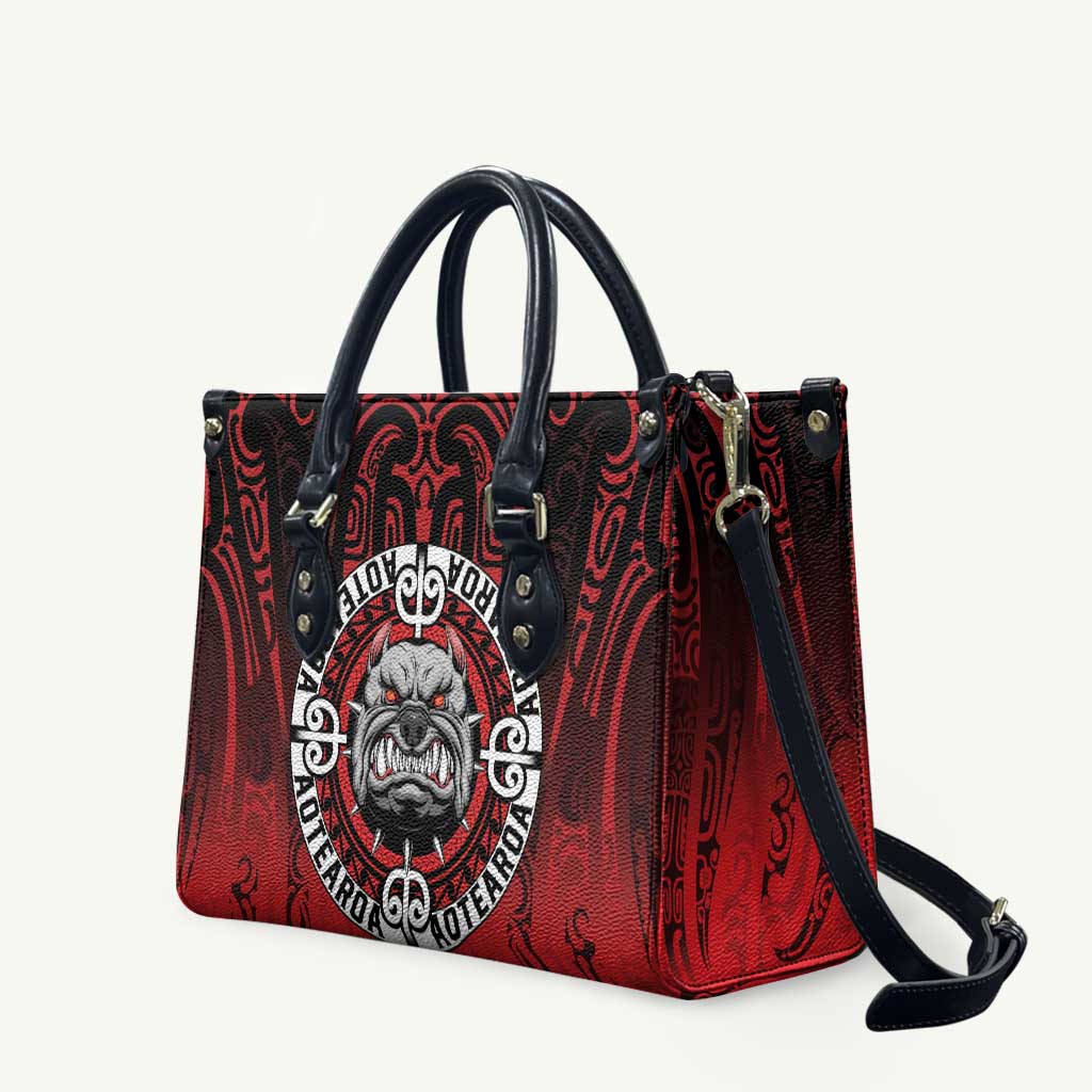 Aotearoa Bulldog Leather Bag New Zealand Kowhaiwhai Tribal - Polynesian Pride