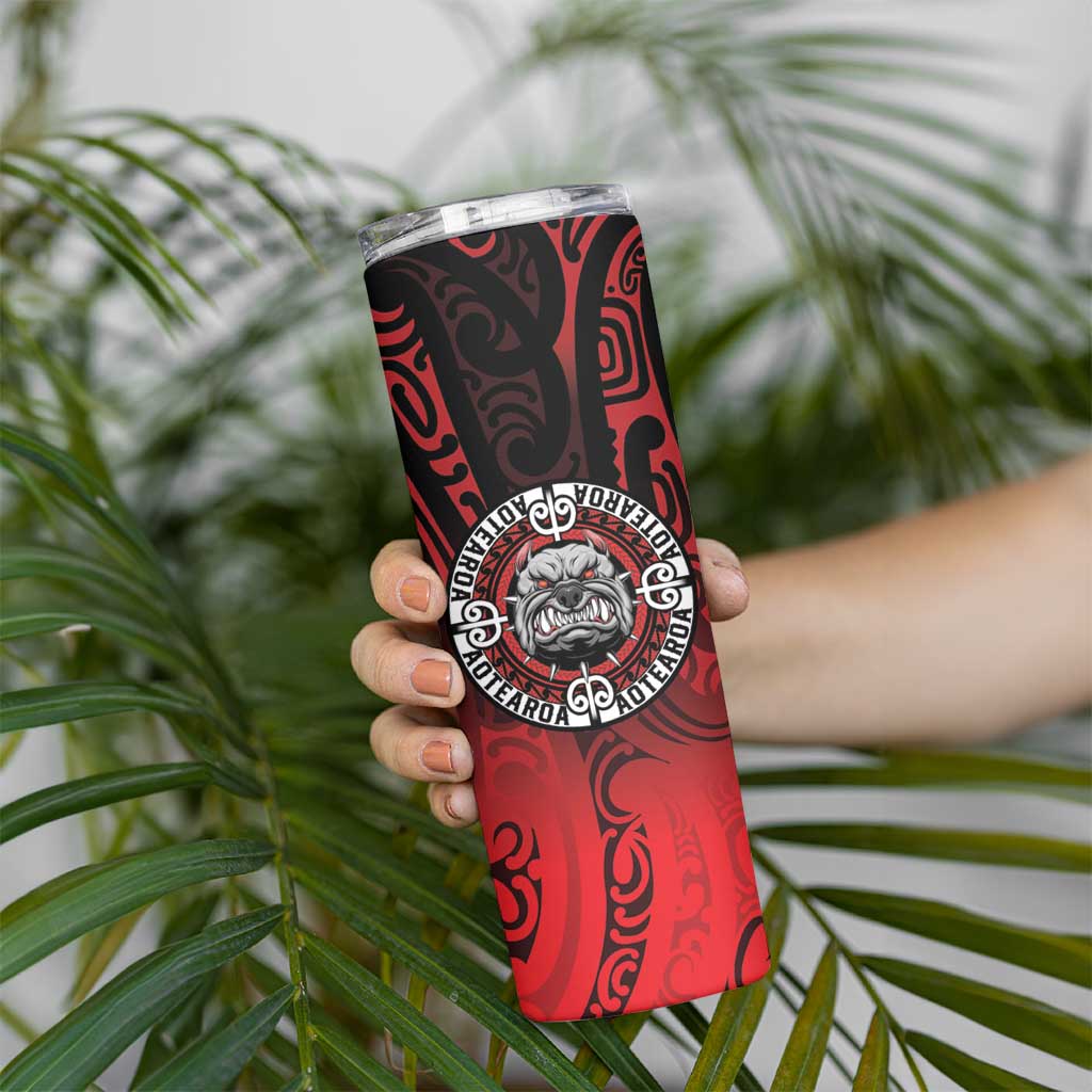 Aotearoa Bulldog Skinny Tumbler New Zealand Kowhaiwhai Tribal LT9 - Polynesian Pride