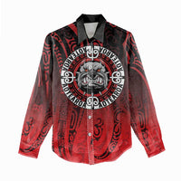 Aotearoa Bulldog Women Casual Shirt New Zealand Kowhaiwhai Tribal LT9 - Polynesian Pride