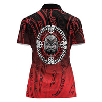 Aotearoa Bulldog Women Polo Shirt New Zealand Kowhaiwhai Tribal LT9 - Polynesian Pride