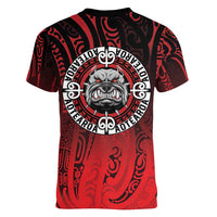Aotearoa Bulldog Women V-Neck T-Shirt New Zealand Kowhaiwhai Tribal LT9 - Polynesian Pride