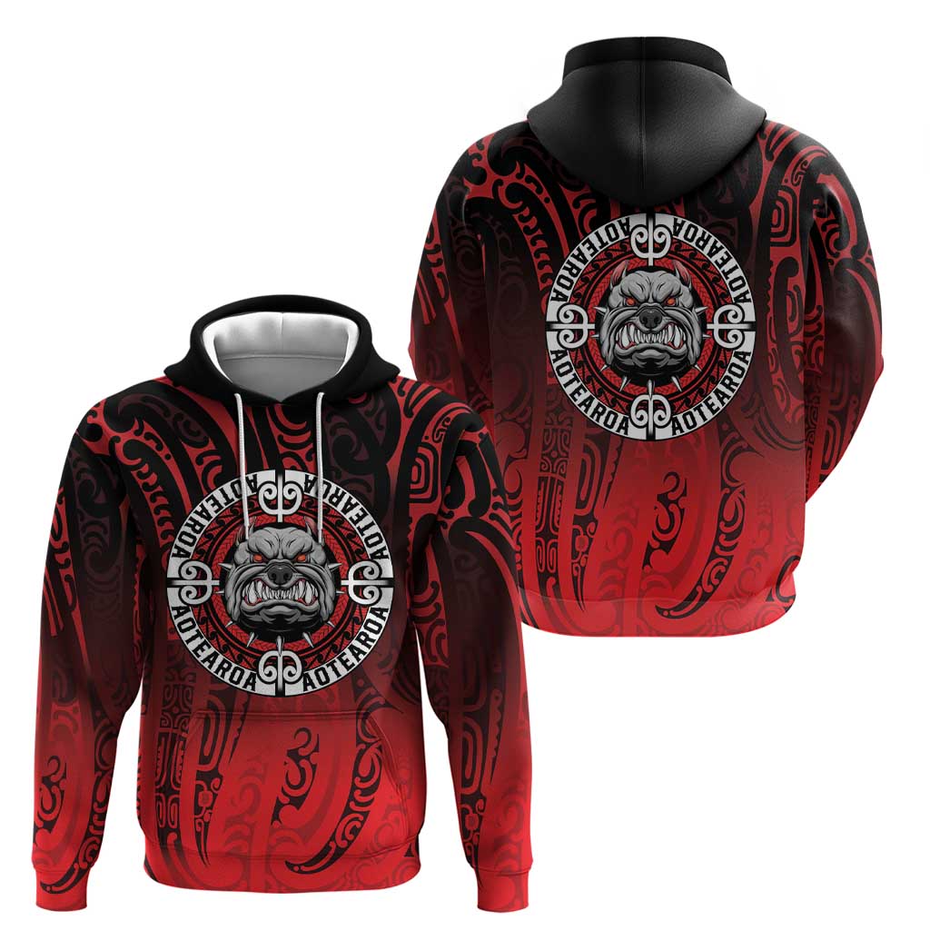 Aotearoa Bulldog Zip Hoodie New Zealand Kowhaiwhai Tribal LT9 - Polynesian Pride