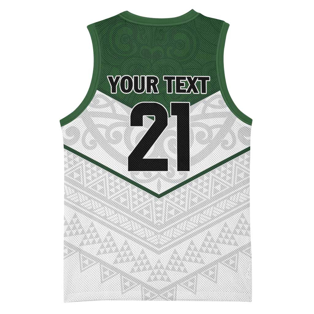 Custom New Zealand Maori Niho Taniwha Basketball Jersey - Polynesian Pride