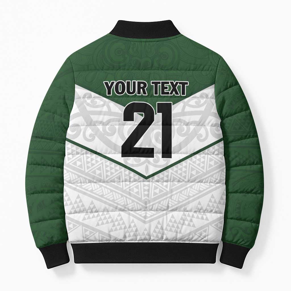 Custom New Zealand Maori Niho Taniwha Bomber Puffer Jacket - Polynesian Pride