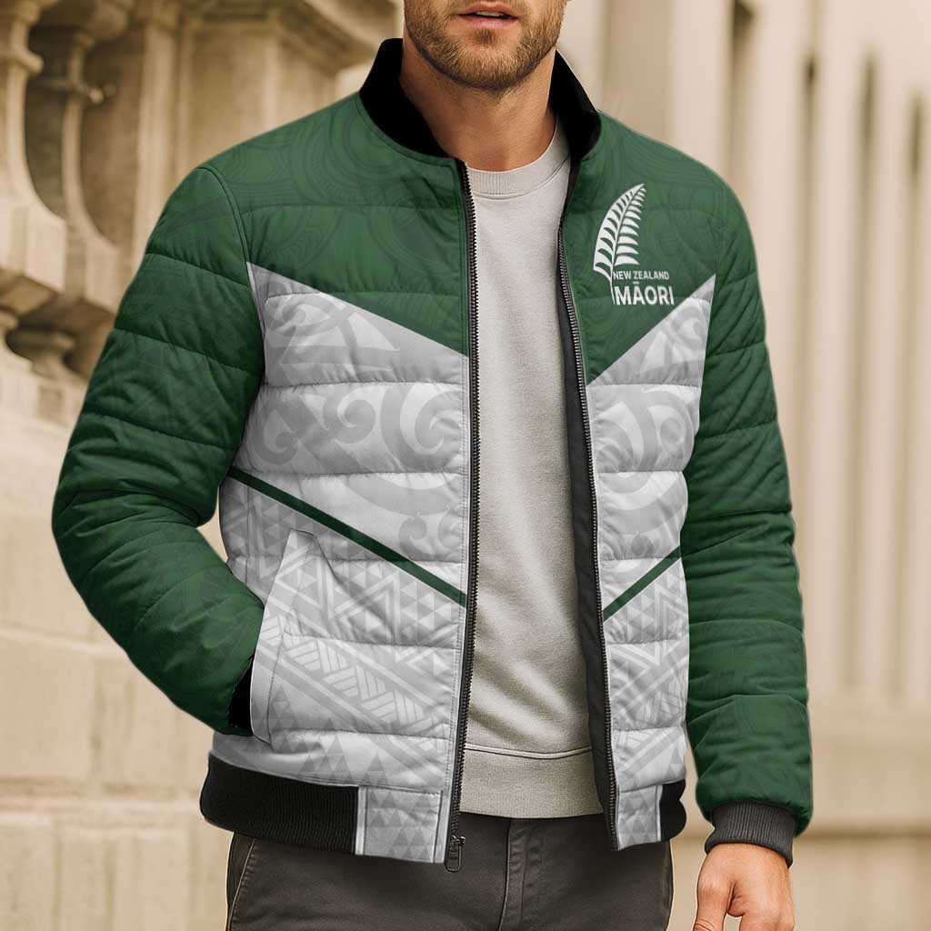 Custom New Zealand Maori Niho Taniwha Bomber Puffer Jacket - Polynesian Pride