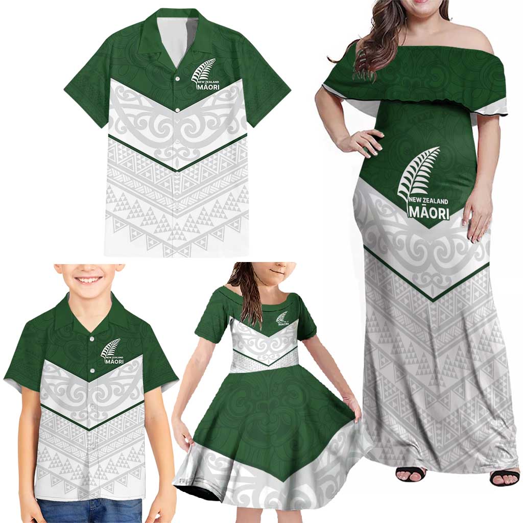 Custom New Zealand Maori Niho Taniwha Family Matching Off Shoulder Maxi Dress and Hawaiian Shirt LT9 - Polynesian Pride