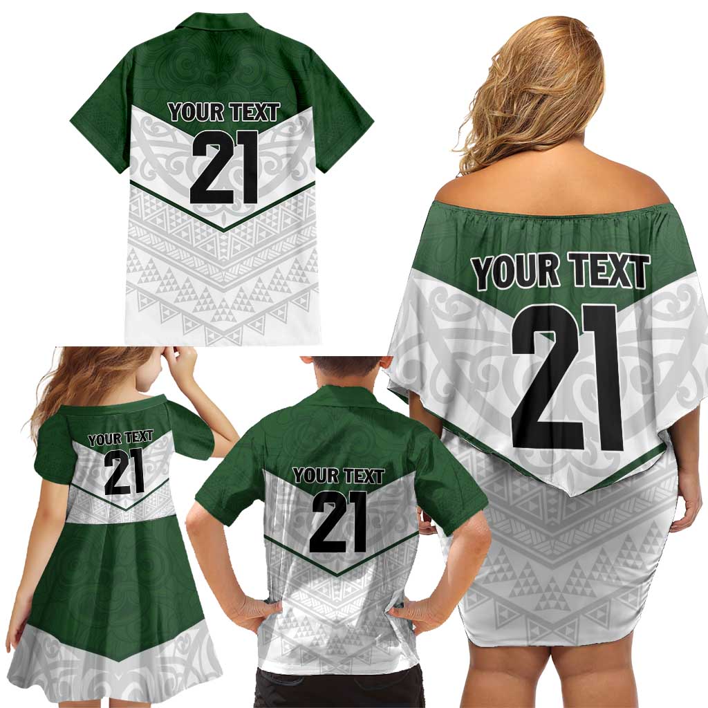 Custom New Zealand Maori Niho Taniwha Family Matching Off Shoulder Short Dress and Hawaiian Shirt LT9 - Polynesian Pride