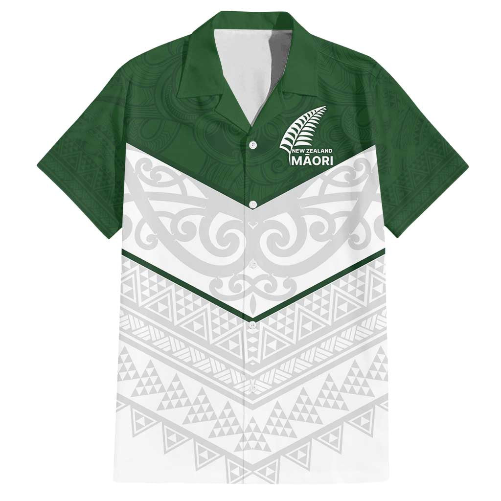 Custom New Zealand Maori Niho Taniwha Family Matching Off Shoulder Short Dress and Hawaiian Shirt LT9 Dad's Shirt - Short Sleeve Green - Polynesian Pride