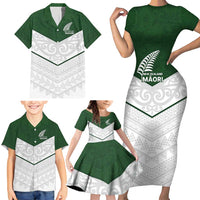 Custom New Zealand Maori Niho Taniwha Family Matching Short Sleeve Bodycon Dress and Hawaiian Shirt LT9 - Polynesian Pride