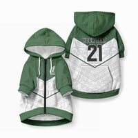 Custom New Zealand Maori Niho Taniwha Pet Hoodie LT9 Zip-up Green - Polynesian Pride