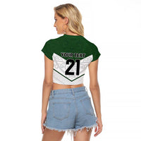 Custom New Zealand Maori Niho Taniwha Raglan Cropped T Shirt