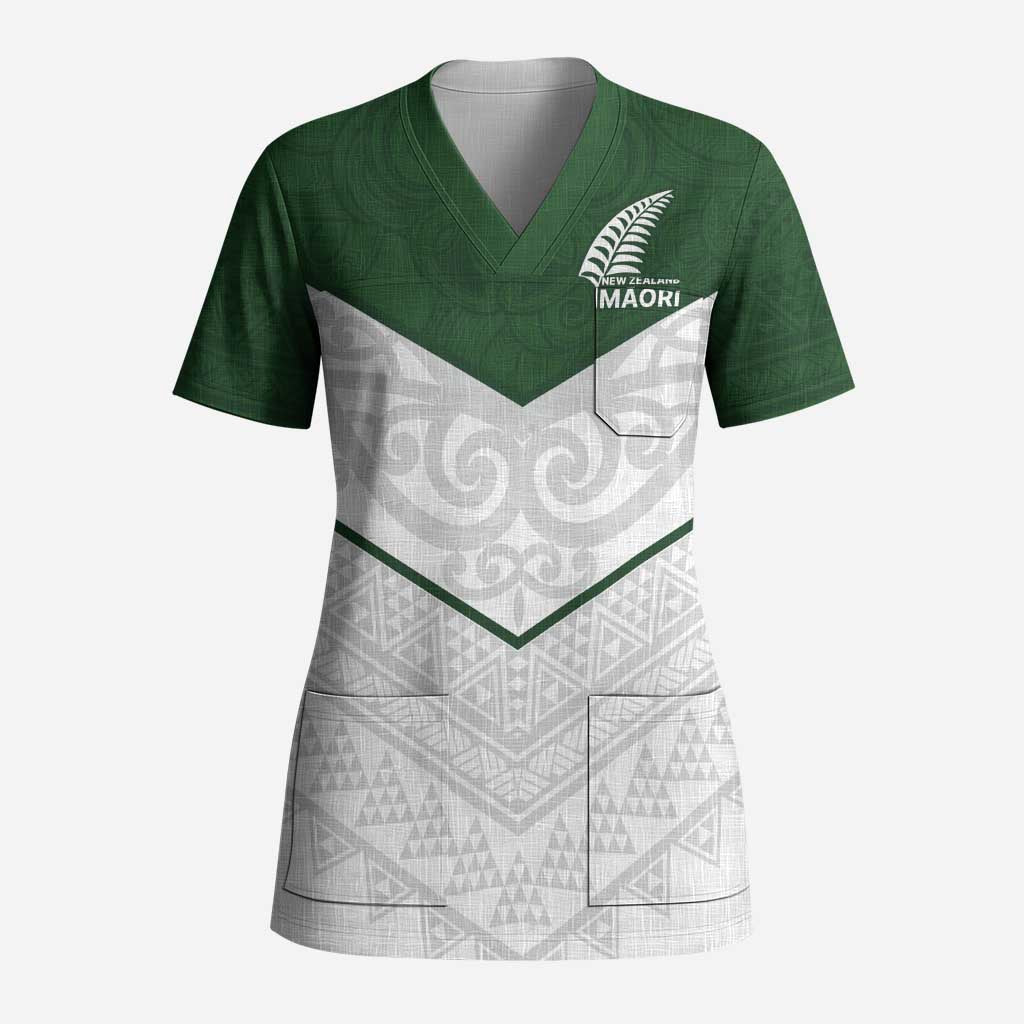 Custom New Zealand Maori Niho Taniwha Scrub Top - Polynesian Pride