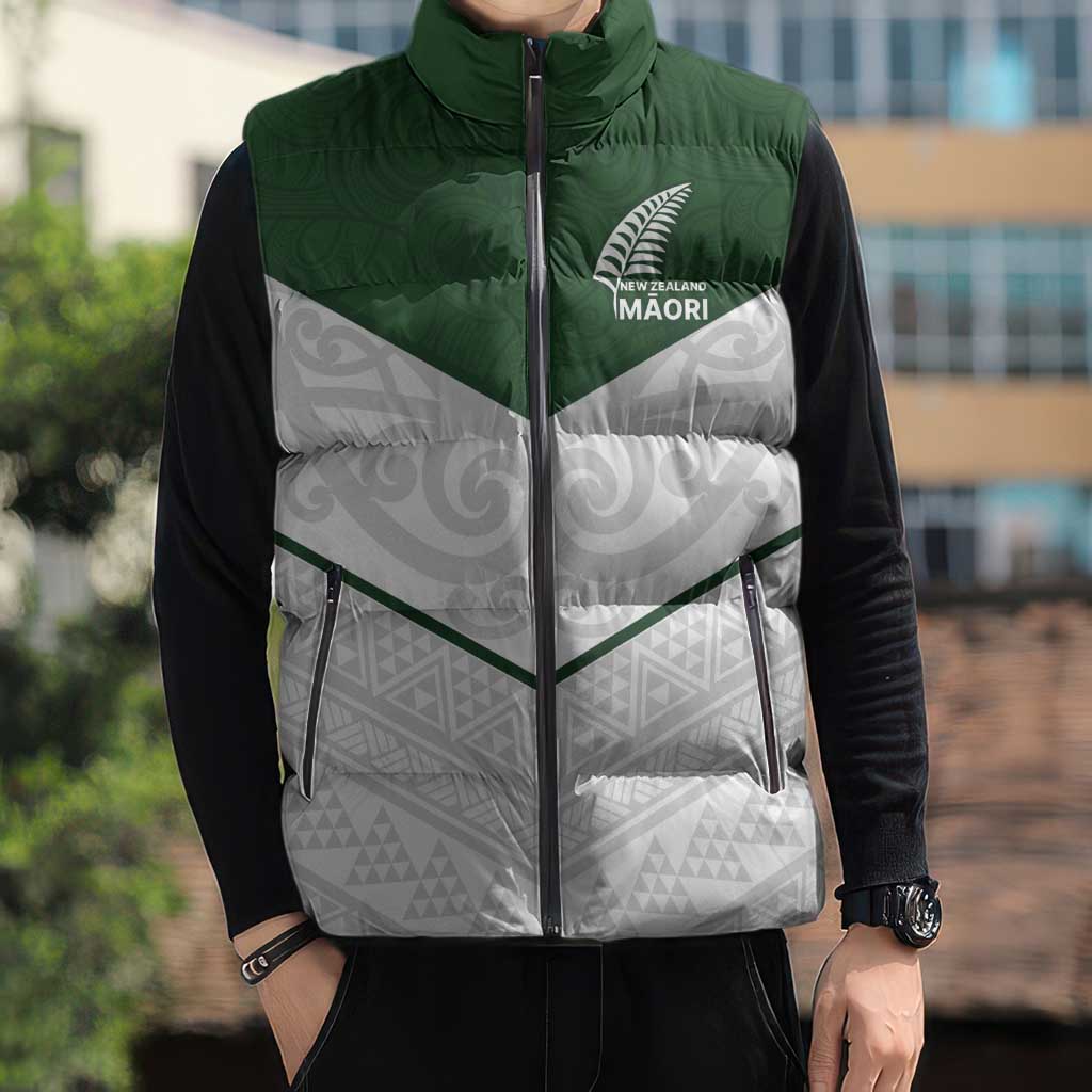 Custom New Zealand Maori Niho Taniwha Sleeveless Puffer Jacket - Polynesian Pride