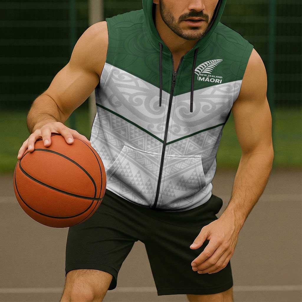 Custom New Zealand Maori Niho Taniwha Sleeveless Zip Hoodie - Polynesian Pride