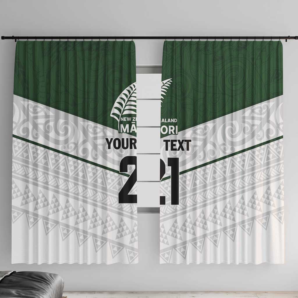 Custom New Zealand Maori Niho Taniwha Window Curtain LT9 With Hooks Green - Polynesian Pride