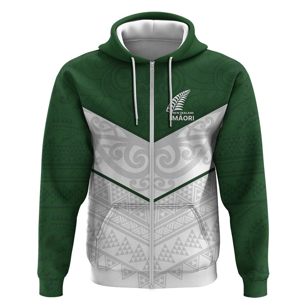 Custom New Zealand Maori Niho Taniwha Zip Hoodie LT9 Zip Hoodie Green - Polynesian Pride