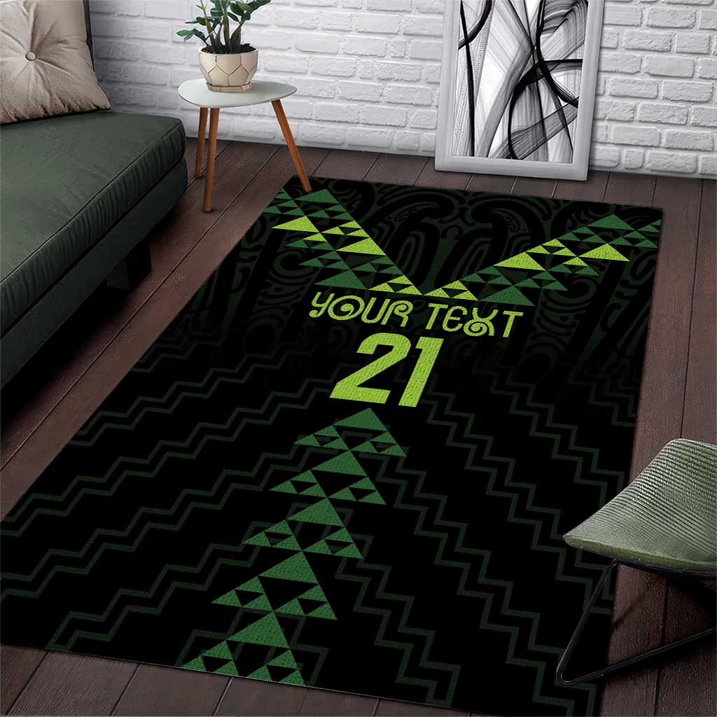 Custom New Zealand Maori Koru Koiri Motif Area Rug LT9 Green - Polynesian Pride