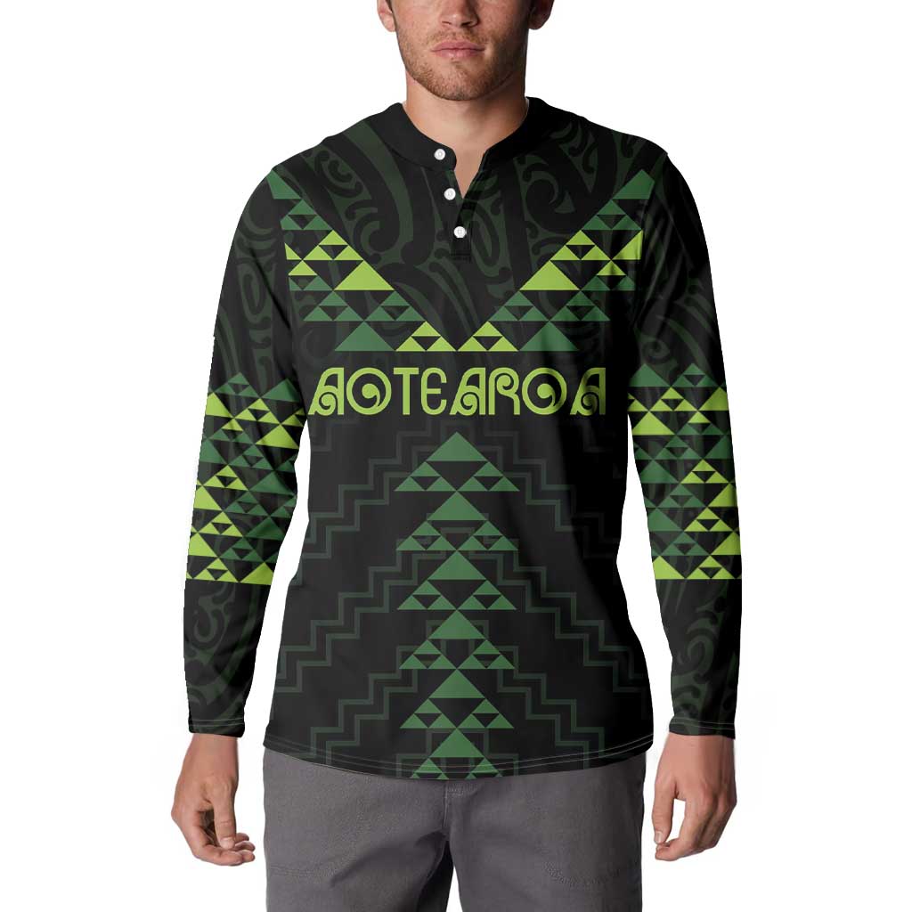 Custom New Zealand Maori Koru Koiri Motif Button Sweatshirt